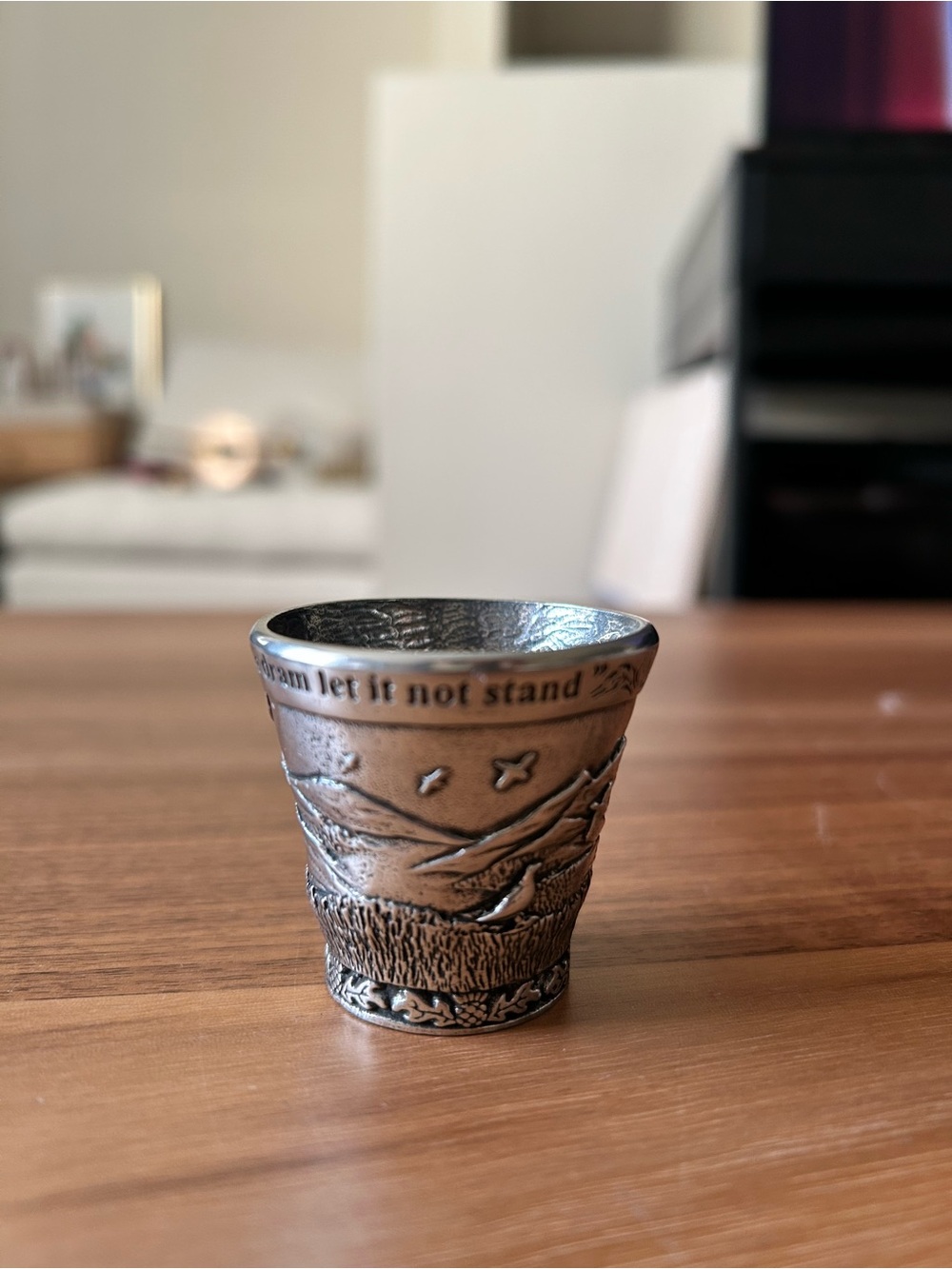 Pewter Dram Shot Glass Cup Highland Scene By AE Williams Made In The UK
